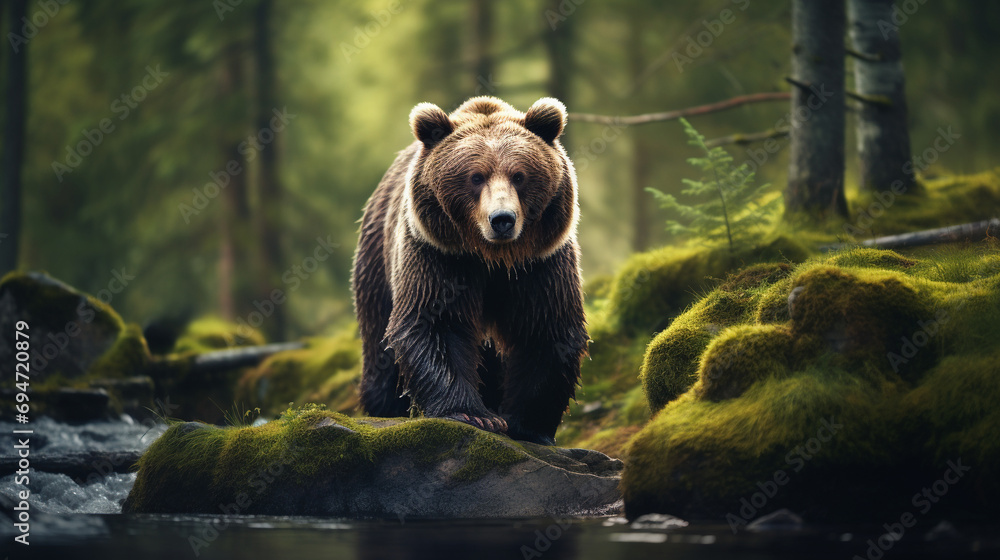 In the Heart of Nature: A Glimpse into the World of a Wild Brown Bear (Ursus arctos) In the Heart of Nature: A Glimpse into the World of a Wild Brown Bear (Ursus arctos)