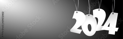 banner with hang tags with year 2024