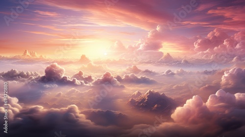 pastel sky. sky and clouds with sunset, 