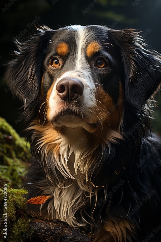 Friendly Bernese Mountain Dog, Generative AI Friendly Bernese Mountain Dog, Generative AI