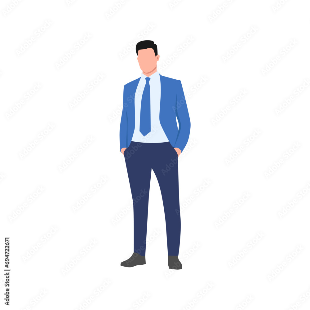 set of office workers in blue suits set set of office workers in blue suits set