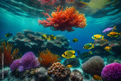 A Kaleidoscope of Colors with Vibrant Marine Life