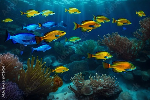 A Kaleidoscope of Colors with Vibrant Marine Life © Muhammad
