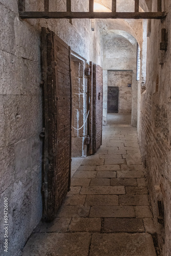 Venice, Italy - June 22, 2023: Doge's palace prison interior