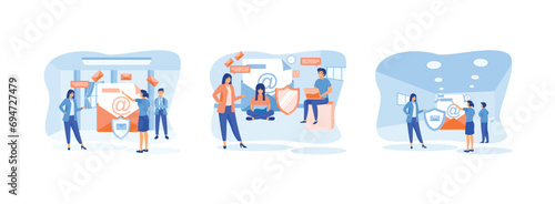Financial education. Women saving money in piggy bank. Student investing money in education and knowledge.  Financial education set flat vector modern illustration 