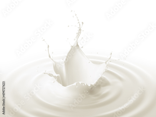 Close up of a beautiful milk splash with graceful crown