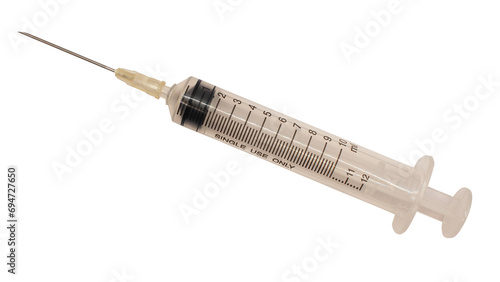 10 ml syringe on white background photo