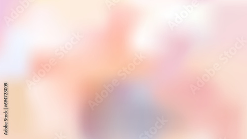 Horizontal background with blurred spots of pastel peach pink or orange gradient colors. Delicate abstract empty banner. Light and warm vector picture for female and beauty design, universal template