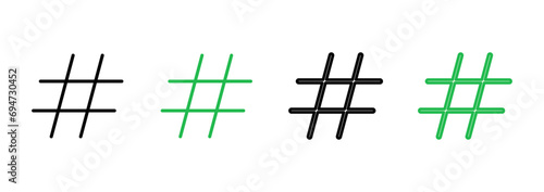 Hashtag icon set. hashtag symbol