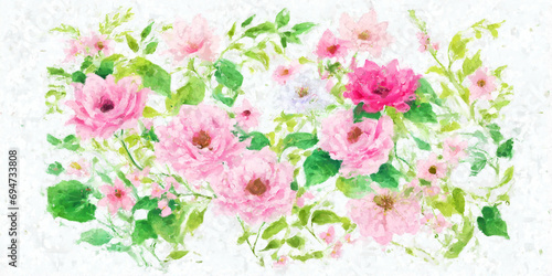 Beautiful elegant oil painting flower illustration © yang