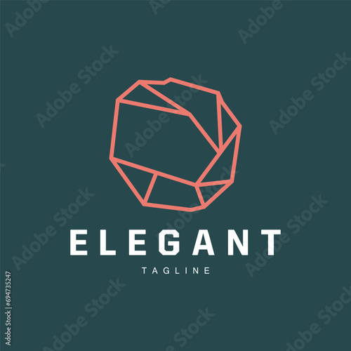 Gem Diamond Template Illustration Gemstone Logo Design Line