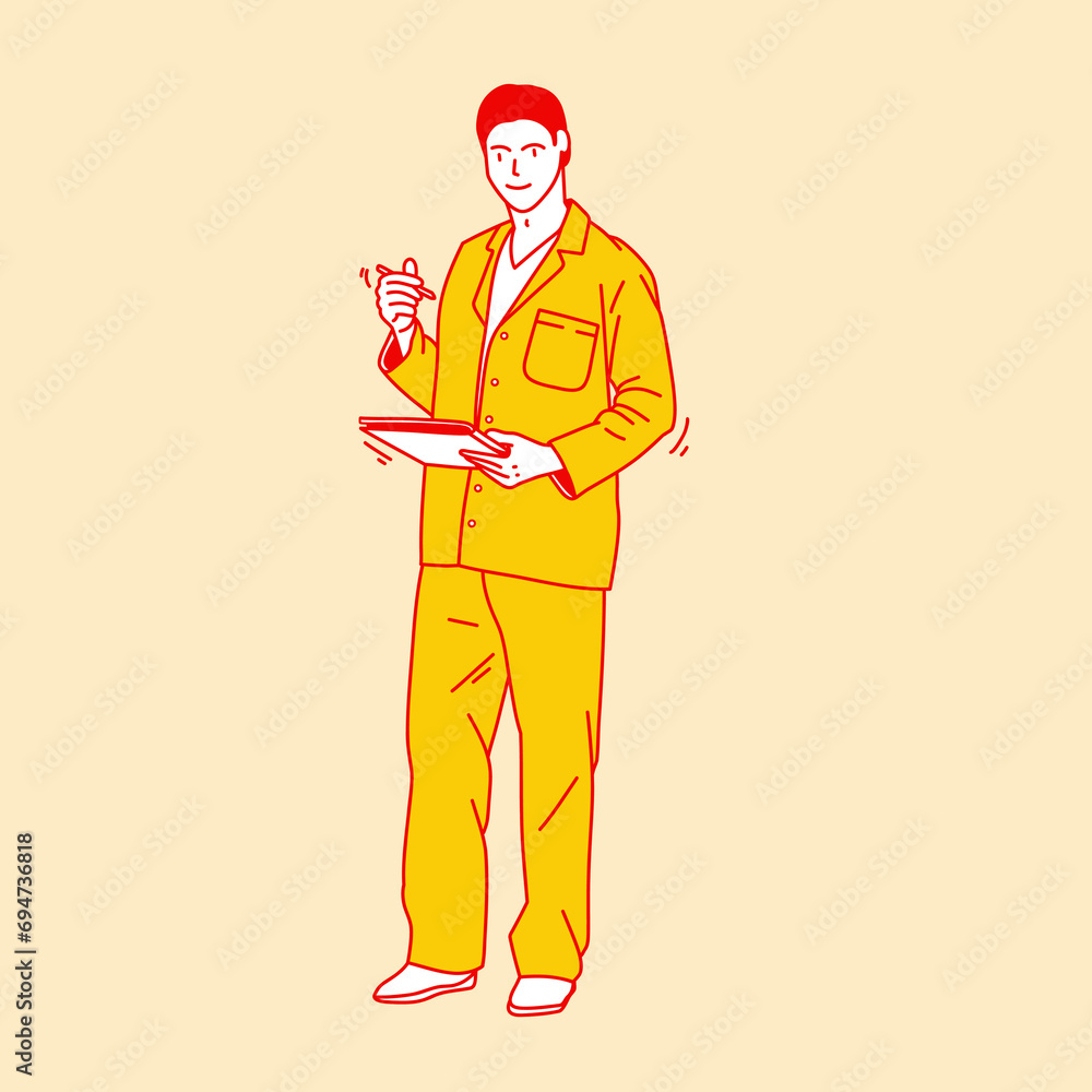 Simple cartoon illustration of a doctor 3