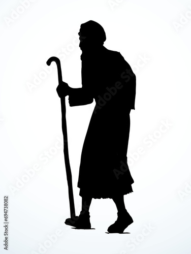Vector drawing. Jewish man walk