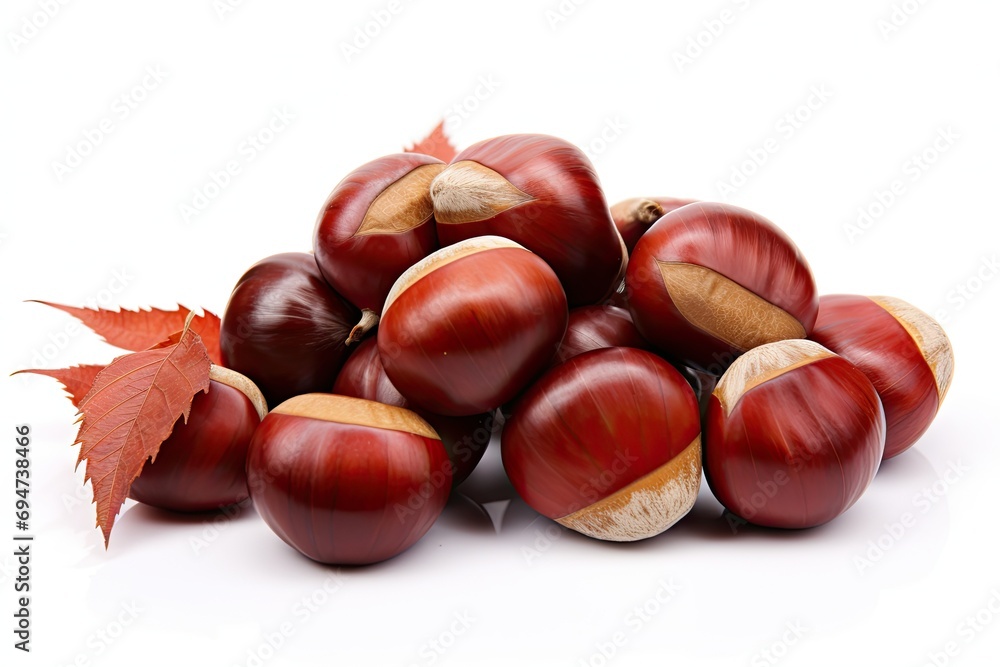 Chestnuts isolated on white background Chestnuts isolated on white background
