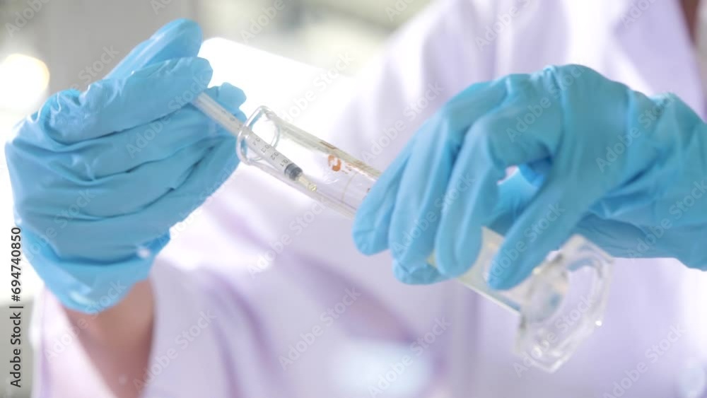 Experimenting with chemicals in the lab. Experimenting with chemicals in the lab.