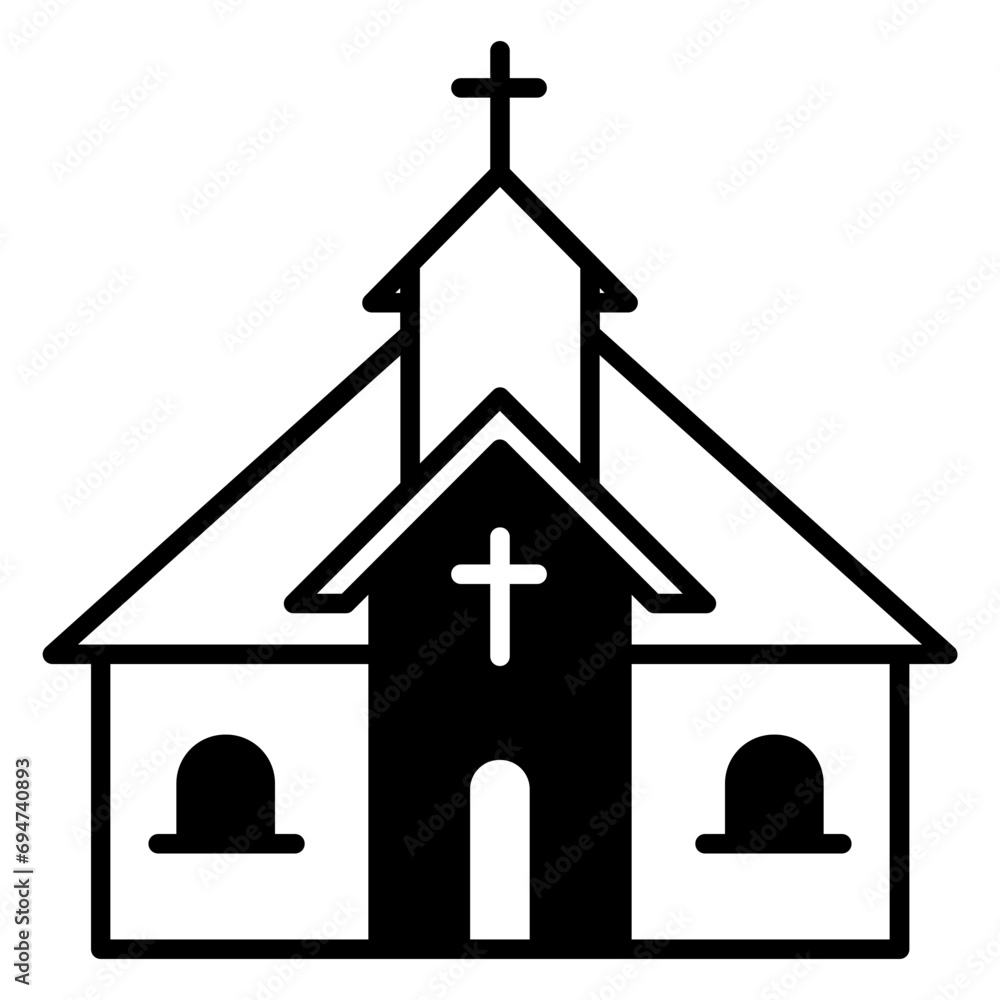 Christ architecture solid glyph icon illustration