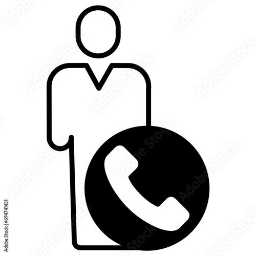 Call solid glyph icon illustration