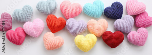 Knitted hearts in pastel colors --ar 22:8 --v 5.2 Job ID: ab3c143d-616c-4f93-8c8c-e22b012e59e7 © Farnaces