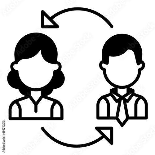 Feed back solid glyph icon illustration