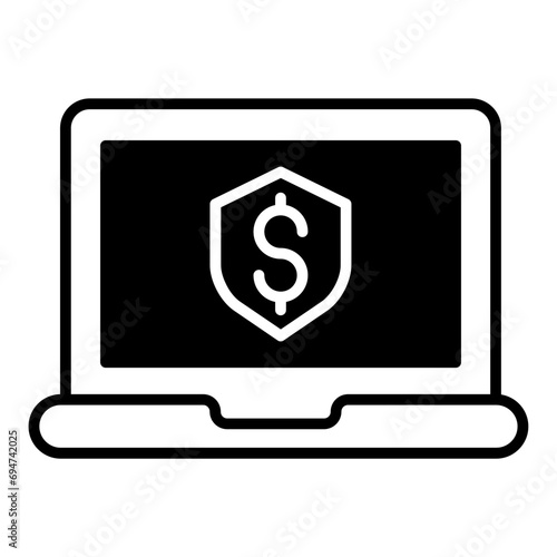 finance Security solid glyph icon illustration