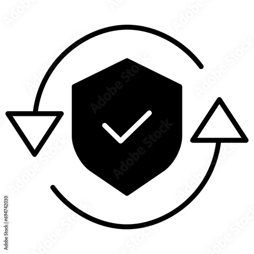Financial security solid glyph icon illustration