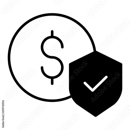 Financial security solid glyph icon illustration