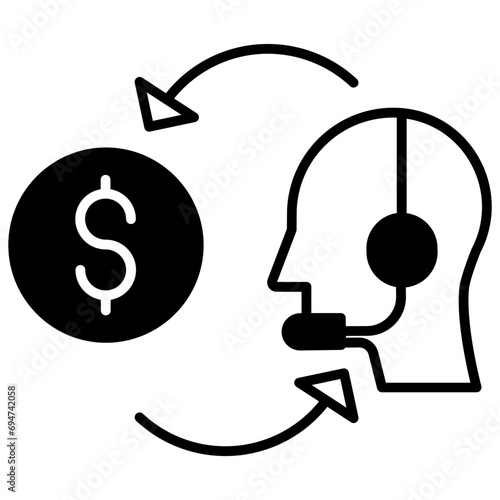 Financial assistance solid glyph icon illustration photo
