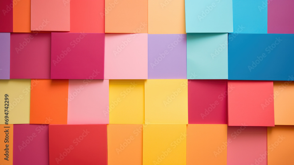 Colorful construction paper pattern or wallpaper. Graphic resource or asset. Various colors.