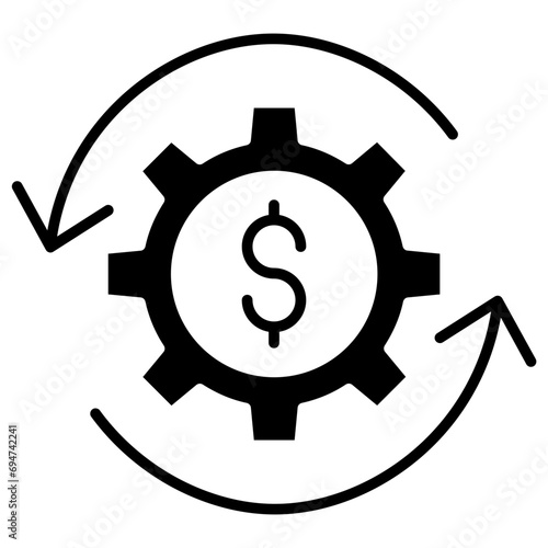 wealth management solid glyph icon illustration