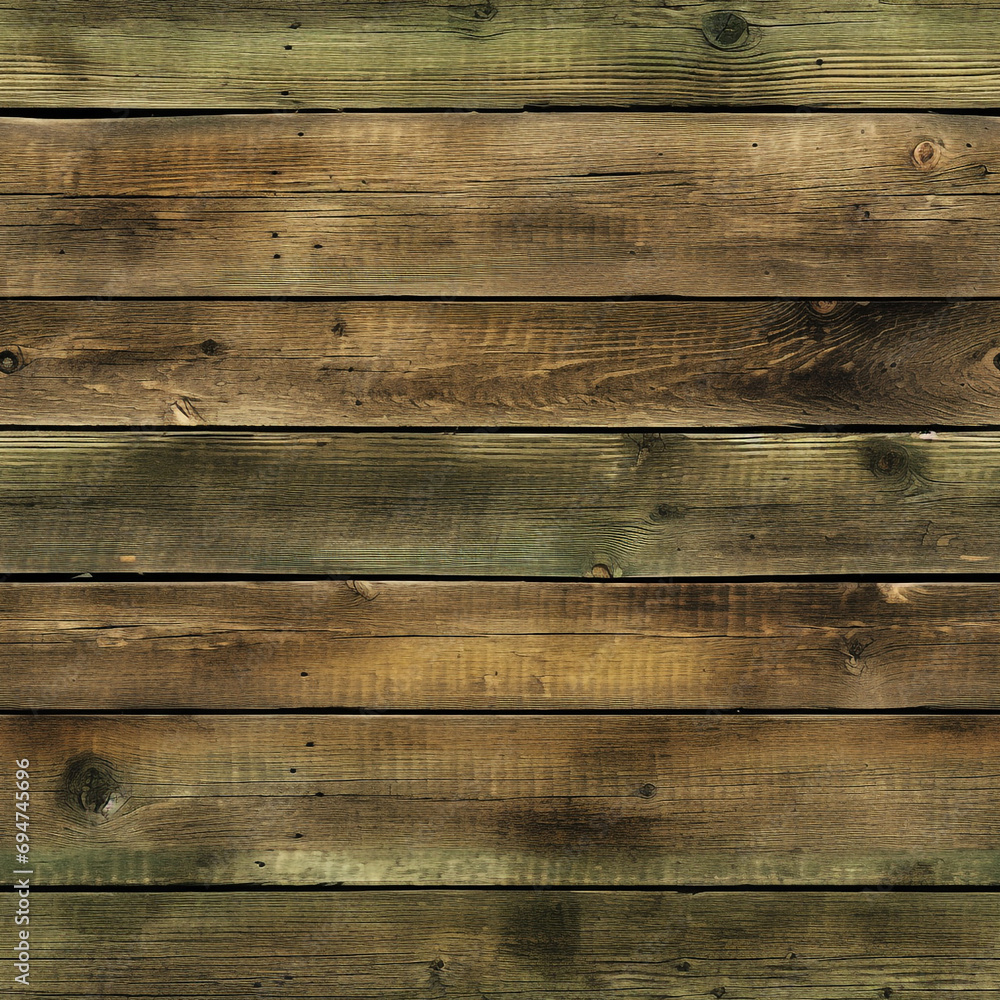 Fototapeta premium Seamless Wood Plank Texture rustic wood where the dominant color is Green created with Generative Ai