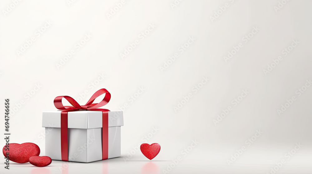 Valentine's day gift on white background Valentine's day gift on white background