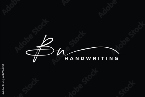 BN initials Handwriting signature logo. BN Hand drawn Calligraphy lettering Vector. BN letter real estate, beauty, photography letter logo design.