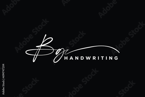 BG initials Handwriting signature logo. BG Hand drawn Calligraphy lettering Vector. BG letter real estate, beauty, photography letter logo design. photo