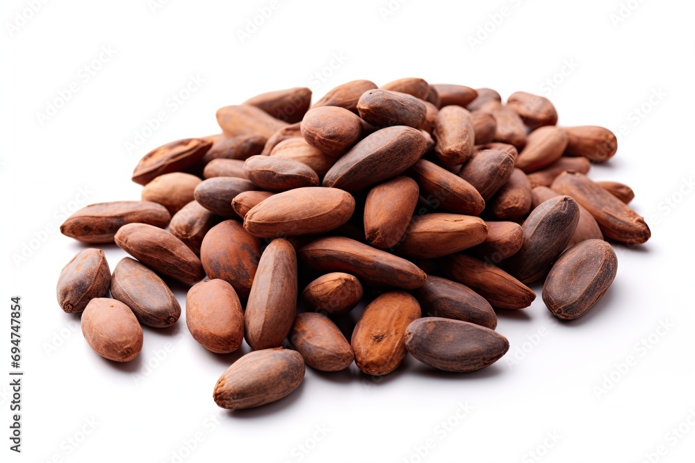 Cocoa beans isolated on white background Cocoa beans isolated on white background