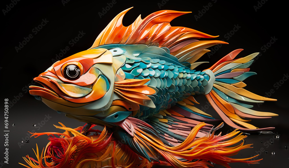 Fototapeta premium Illustration On The Theme Of Exhibitions And Art, Sculptures And Graphic Illustrations. Generative AI 