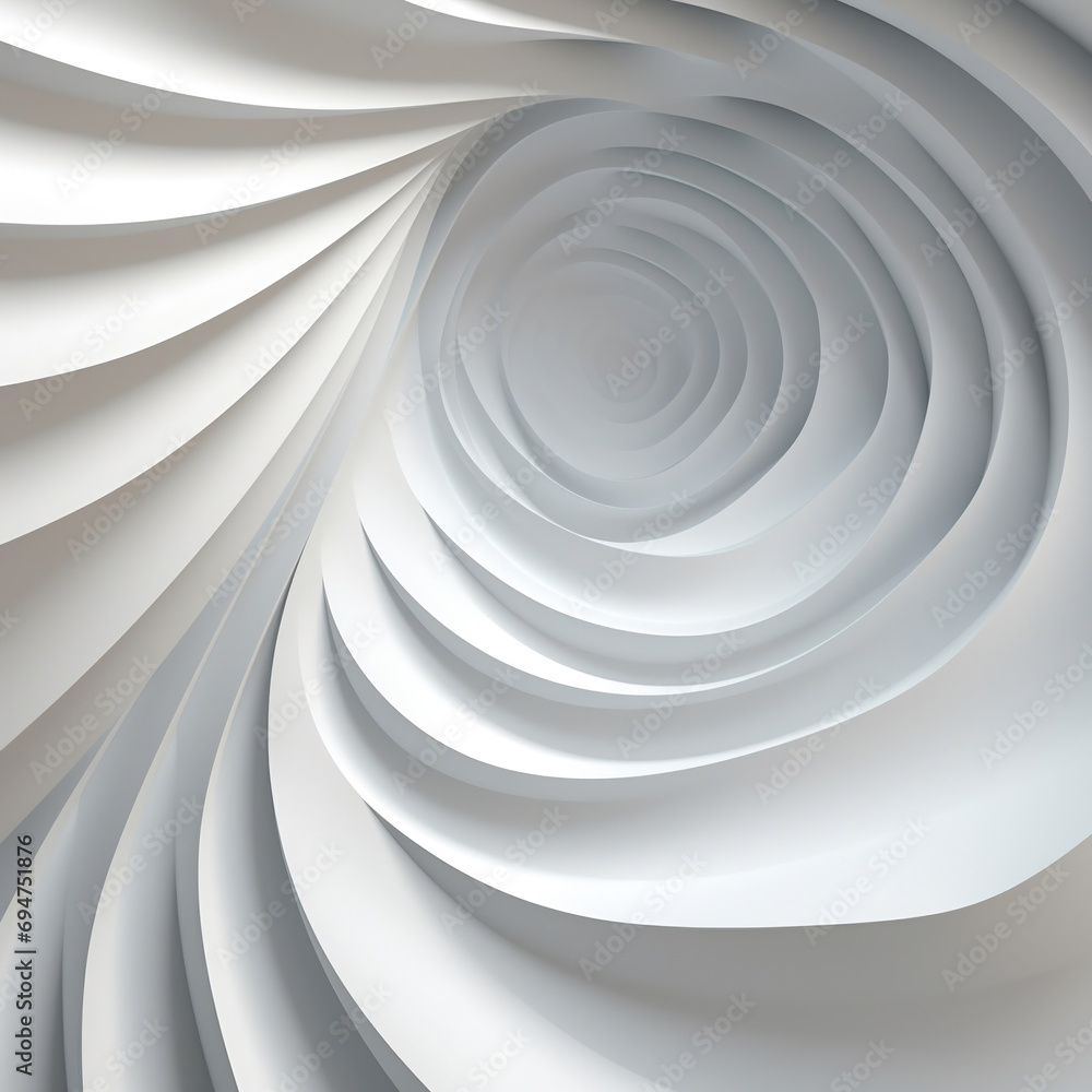 Obraz premium Abstract 3d render of white background with curved lines. Futuristic design. AI.