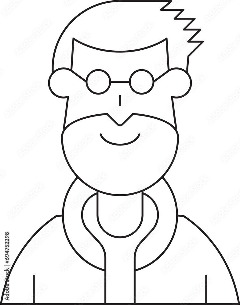 Fototapeta premium Beard Man Character Icon 