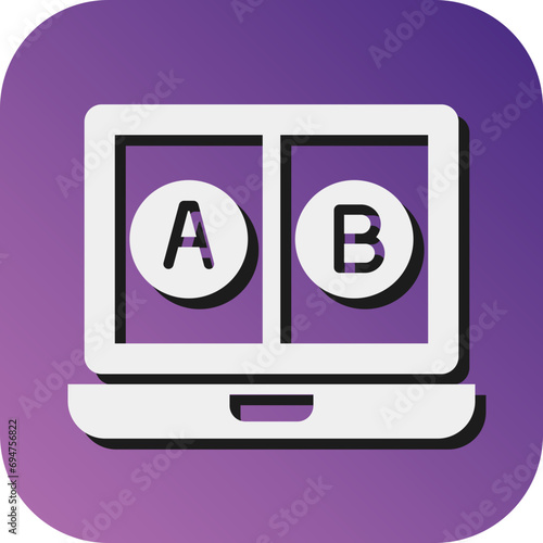 Ab Testing Vector Glyph Gradient Background Icon Desig