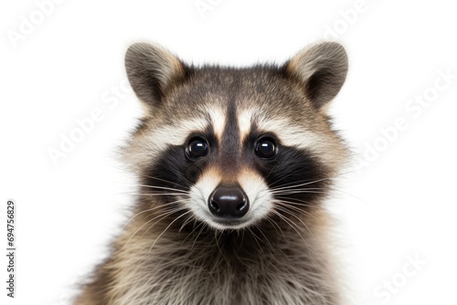 Funny raccoon, isolated on white background generative ai