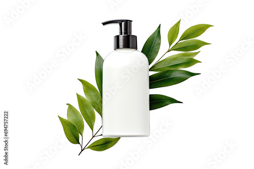 hair care beauty product mock-up lotion bottle on isolated transparant background