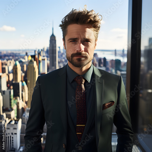 Generative AI,Confident Business Executive in Modern Cityscape