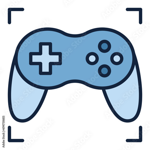 PC Gamepad vector Wireless Game Controller colored icon or symbol