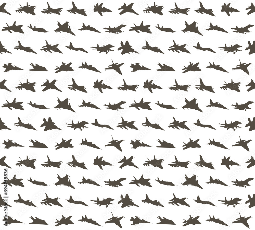 The seamless background with military aircraft.
The seamless background with military aircraft.