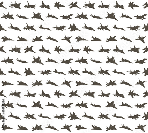 The seamless background with military aircraft.