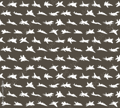 The seamless background with military aircraft.