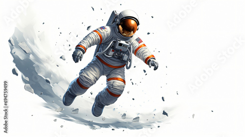 Astronaut Illustration on White Background