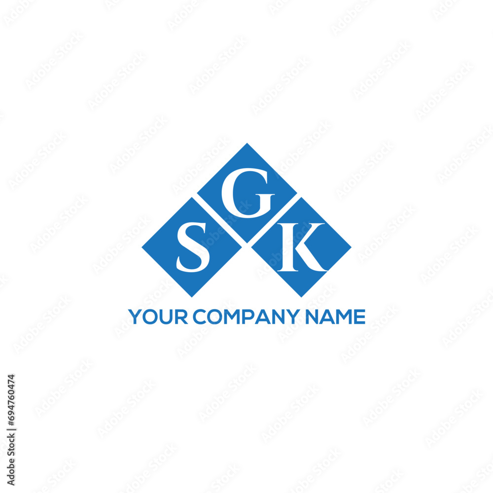 Fototapeta premium GSK letter logo design on white background. GSK creative initials letter logo concept. GSK letter design. 