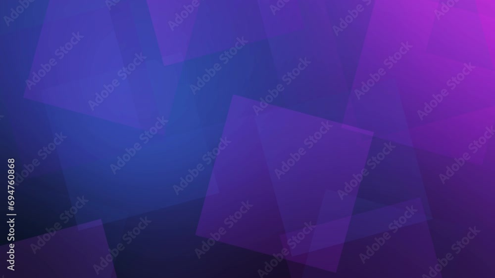 Blue and purple squares abstract tech corporate background with minimalist geometry motion design. Seamless loop. 4K footage