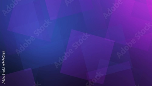 Blue and purple squares abstract tech corporate background with minimalist geometry motion design. Seamless loop. 4K footage photo
