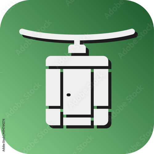 Cableway Vector Glyph Gradient Background Icon Design